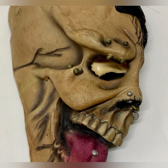 Y2K Vintage Rubber Mohawk Facial Piercing Punk Skull Death Mask Adult One Size - Picture 9 of 16